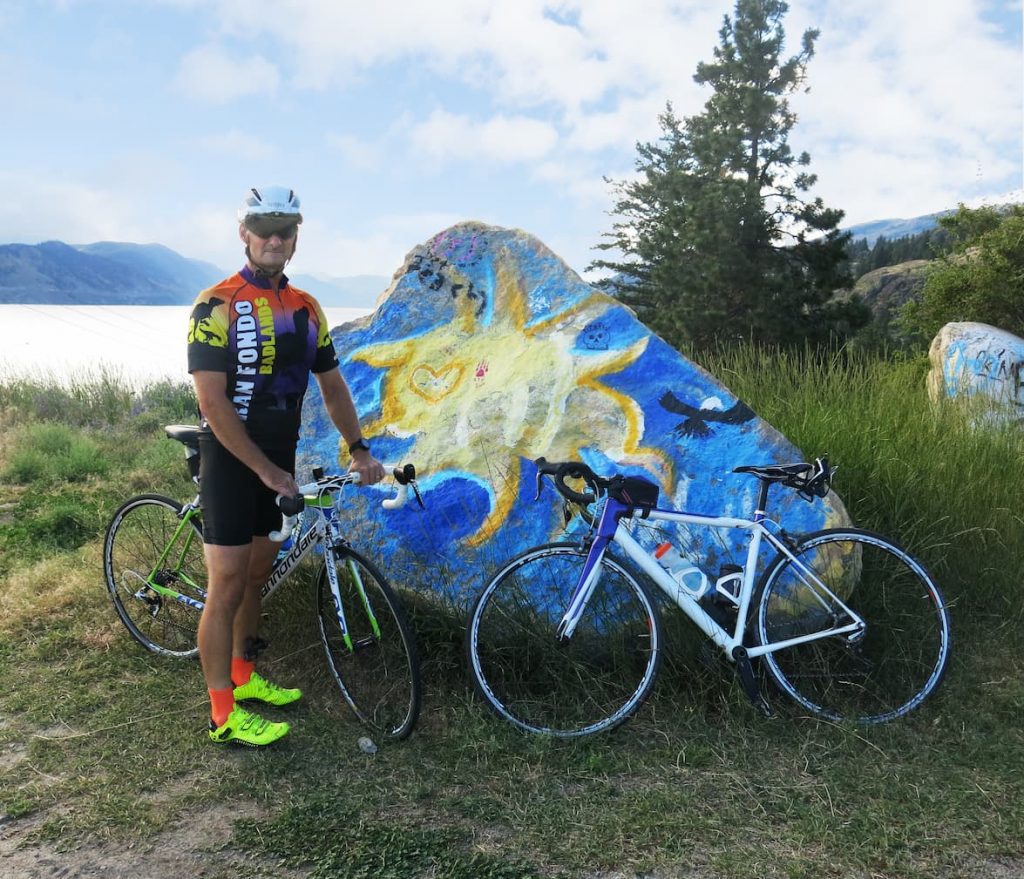 Joel Chamaschuk bike painted rock